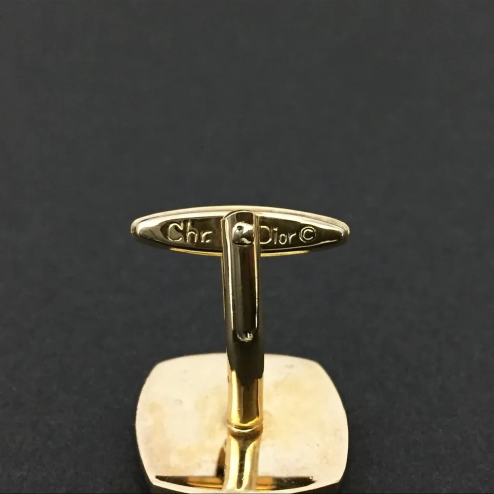 Christian Dior CD Logo Gold Tone Cufflinks /5Q1783 - Picture 7 of 8